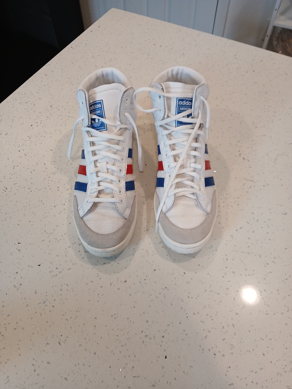 Size 11 - Adidas Americana High White Royal Scarlet